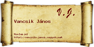Vancsik János névjegykártya