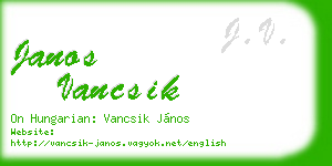 janos vancsik business card